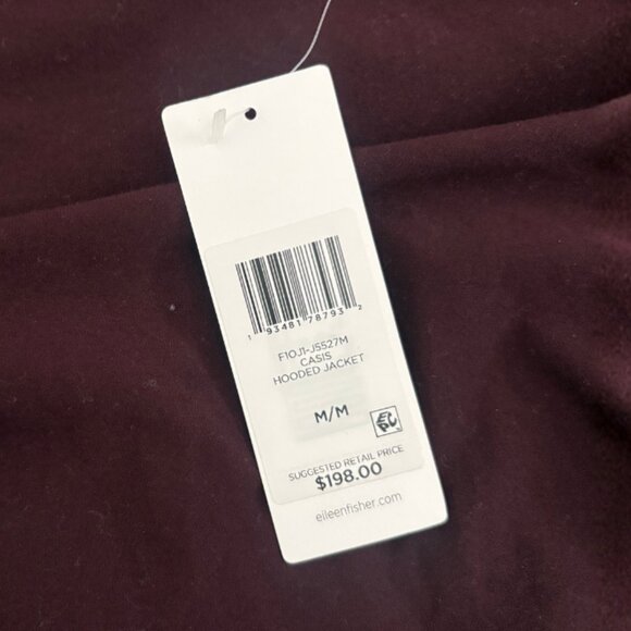 EILEEN FISHER | Casis Hooded Open Jacket Organic Cotton | M | NWT $198 - Picture 5 of 6